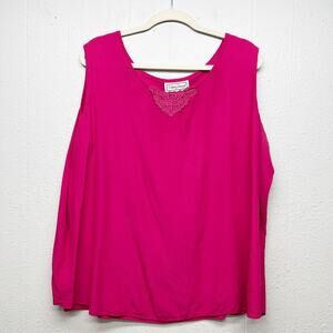 Fitting Image Vintage Pink Top Womens 24 Mature Relaxed Casual Dressy Feminine